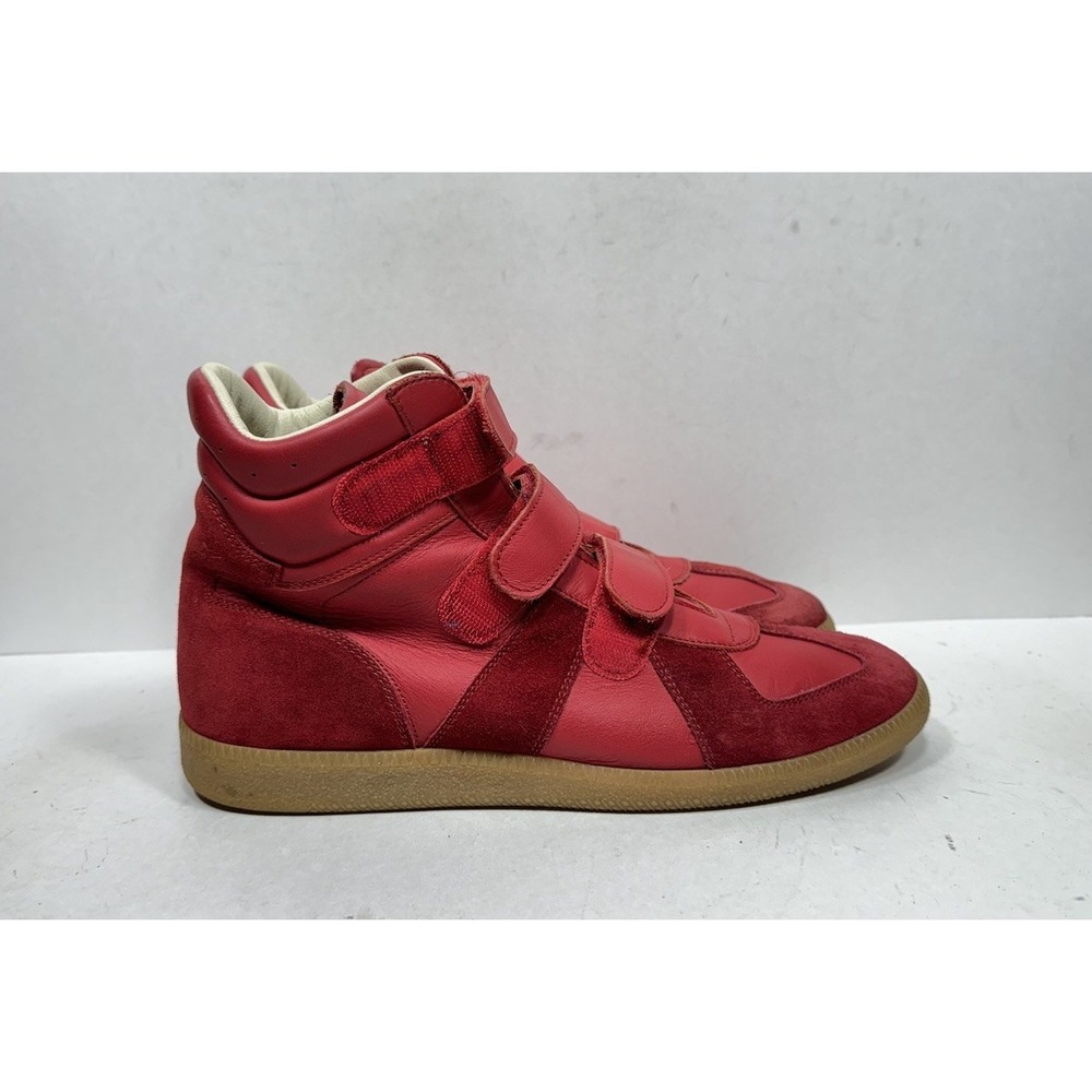 Maison Margiela GAT Sneakers Red Triple Straps Men's 10 / 43 Suede Leather Highs
